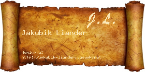 Jakubik Liander névjegykártya